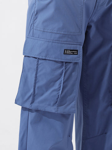 Men's Blue Relaxed Fit Utility Cargo