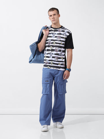 Men's Blue Relaxed Fit Utility Cargo