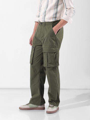 Men's Green Relaxed Fit Utility Cargo