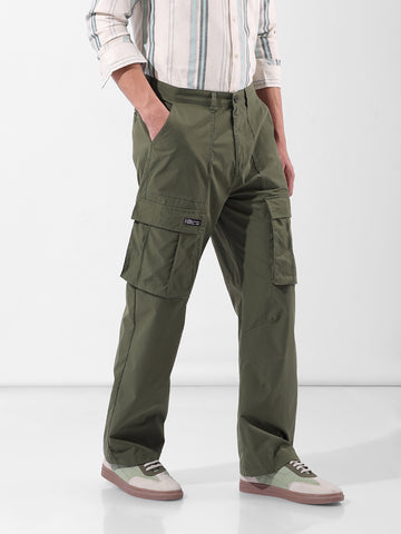 Men's Green Relaxed Fit Utility Cargo