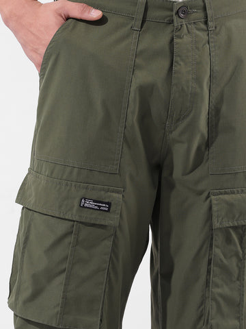 Men's Green Relaxed Fit Utility Cargo