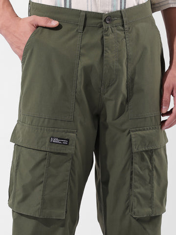 Men's Green Relaxed Fit Utility Cargo
