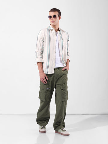 Men's Green Relaxed Fit Utility Cargo