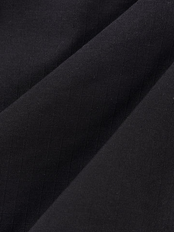 Men's Black Relaxed Fit Textured Utility Cargo