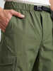 Men's Green Relaxed Fit Solid Utility Cargo