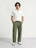 Men's Green Relaxed Fit Solid Utility Cargo