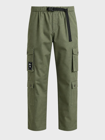 Men's Green Relaxed Fit Solid Utility Cargo