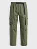 Men's Green Relaxed Fit Solid Utility Cargo