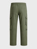 Men's Green Relaxed Fit Solid Utility Cargo