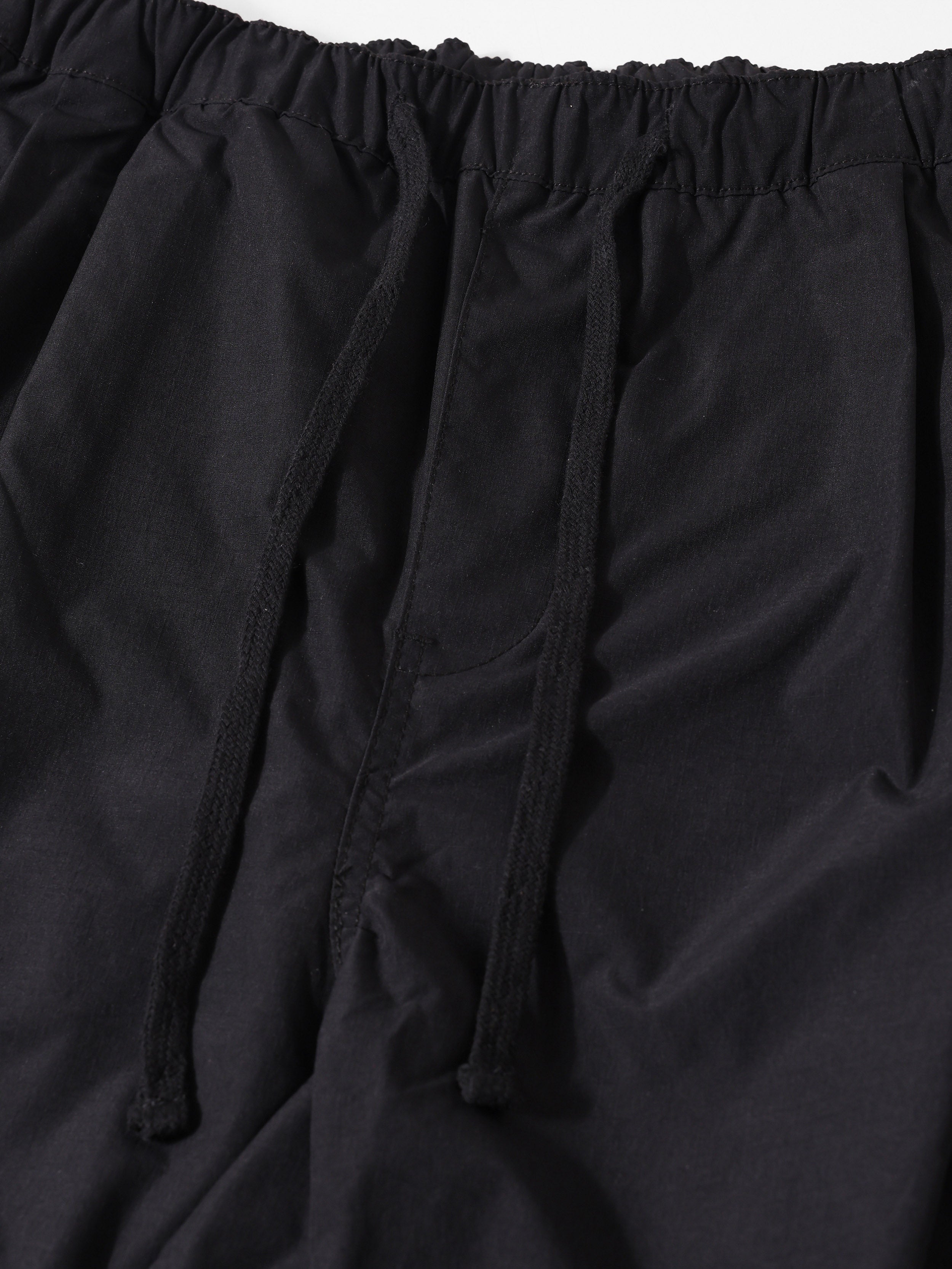 Men's Black Baggy Fit Textured Utility Joggers