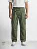 Men's Green Baggy Fit Textured Utility Joggers