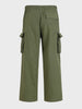 Men's Green Baggy Fit Textured Utility Joggers