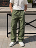 Men's Green Baggy Fit Textured Utility Joggers