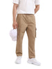 Men's Khaki Relaxed Fit Textured Utility Joggers