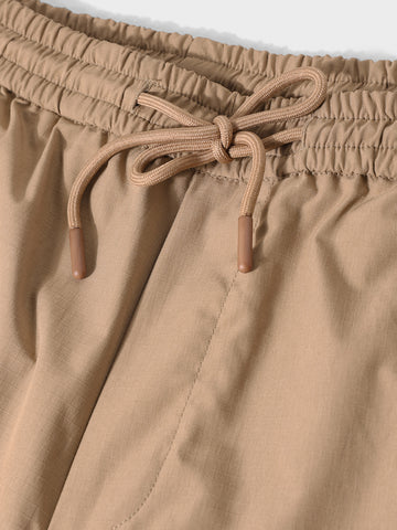 Men's Khaki Relaxed Fit Textured Utility Joggers