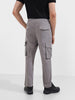 Men's Grey Relaxed Fit Textured Utility Joggers