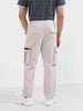 Men's Grey Relaxed Fit Textured Utility Joggers