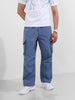 Men's Elemental Blue Baggy Fit Textured Utility Cargo