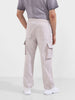 Men's Ice Grey Baggy Fit Textured Utility Cargo