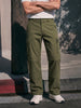 Men's Green Wide Leg Fit Printed Casual Cargos