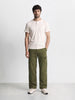 Men's Green Wide Leg Fit Printed Casual Cargos