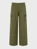 Men's Green Wide Leg Fit Printed Casual Cargos