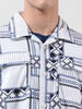 Men's White Regular Fit Printed Winter Shirt