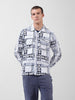 Men's White Regular Fit Printed Winter Shirt
