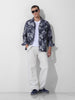 Men's Blue Regular Fit Printed Winter Shirt