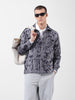 Men's Grey Regular Fit Printed Winter Shirt