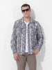 Men's Black White Regular Fit Printed Winter Shirt