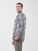 Men's Black White Regular Fit Printed Winter Shirt