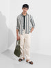 Men's Green Slim Fit Resort Wear Checkered Shirt