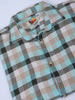 Men's Olive Relaxed Fit Checked Textured Shirt