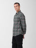 Men's Olive Slim Fit Checked Casual Shirt