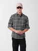 Men's Olive Slim Fit Checked Casual Shirt