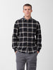 Men's Black Slim Fit Checked Casual Shirt