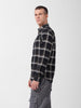 Men's Black Slim Fit Checked Casual Shirt