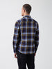 Men's Navy Blue Slim Fit Checked Casual Shirt