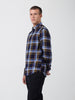 Men's Navy Blue Slim Fit Checked Casual Shirt