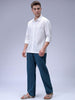 Men's White Relaxed Fit Textured Resortwear Shirt