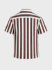 Men's White Relaxed Fit Striped Casual Shirt