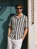 Men's White Relaxed Fit Striped Casual Shirt