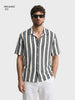 Men's White Relaxed Fit Striped Casual Shirt