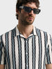 Men's White Relaxed Fit Striped Casual Shirt