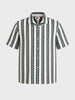 Men's White Relaxed Fit Striped Casual Shirt