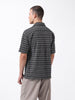 Men's Black Relaxed Fit Textured Textured Shirt