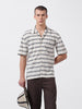Men's Beige Relaxed Fit Textured Textured Shirt