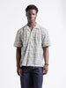 Men's Beige Relaxed Fit Textured Textured Shirt
