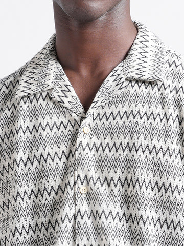 Men's Beige Relaxed Fit Textured Textured Shirt
